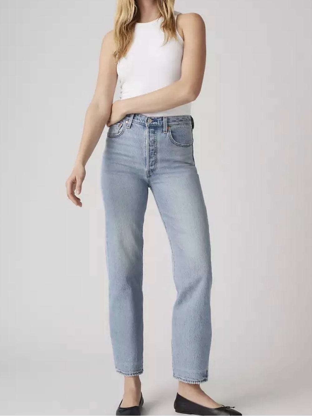 Levi’s Ribcage Ankle Straight Leg Jeans High Rise Button Fly Size 32